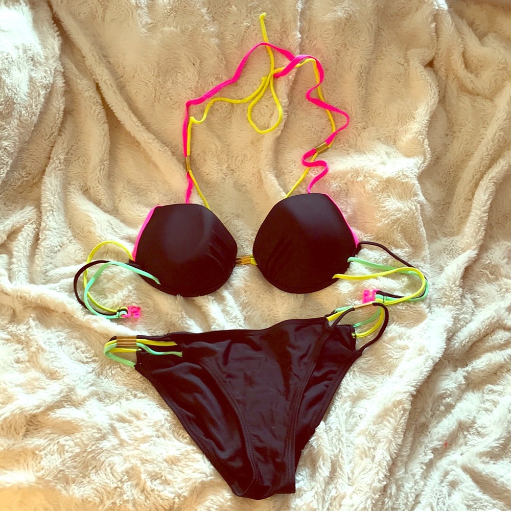 Black and Neon Bikini - Size XL